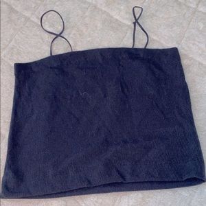 black thin strapped ribbed tank top!